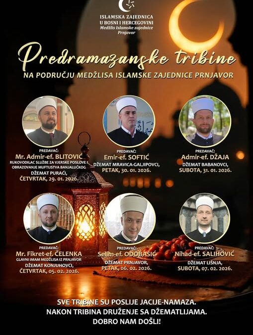 NAJAVA: Predramazanske tribine na području Medžlisa Prnjavor