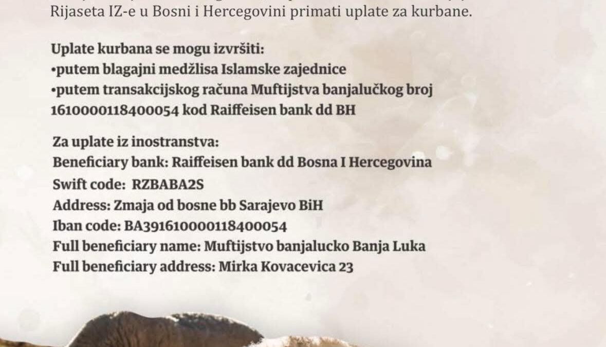 Medresa “Reis Ibrahim-ef. Maglajlić”: Uplata kurbana za potrebe Medrese